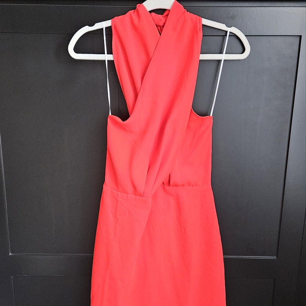 Amanda Uprichard Mezcal Halter Dress In Crimson x Revolve - Picture 3 of 7